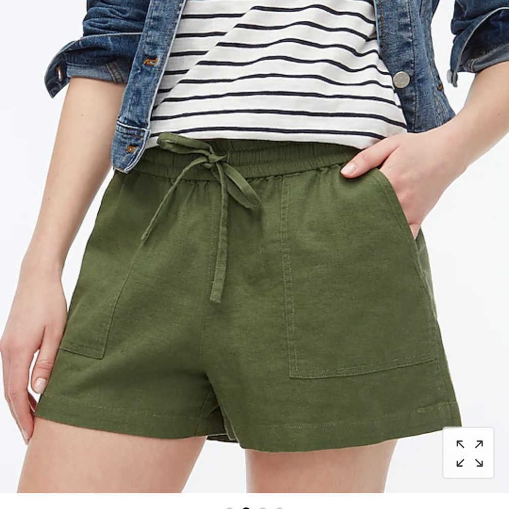 J. Crew Linen-blend drawstring short